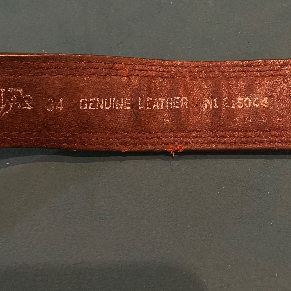 Women’s Nocona Genuine Leather Westen Belt 34 Butterfly Cross Statement Buckle - Picture 10 of 16